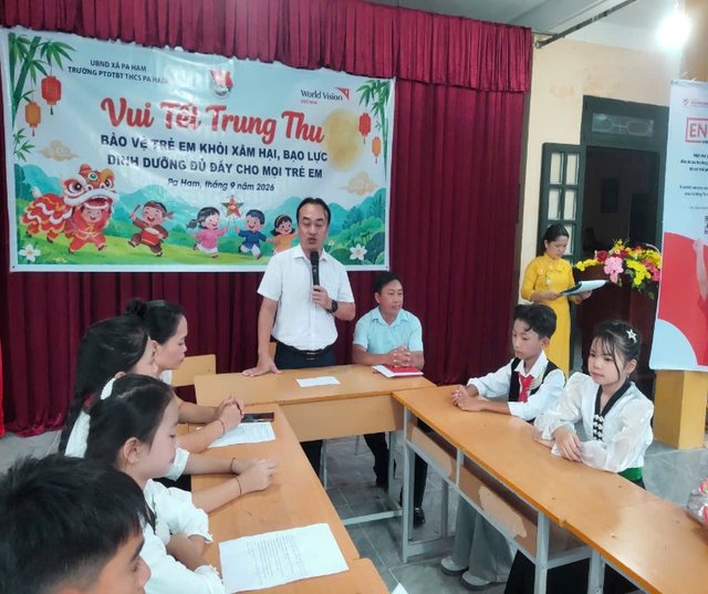 TỔ CHỨC VUI TẾT TRUNG THU – LAN TỎA YÊU THƯƠNG, BẢO VỆ TRẺ EM CỦA TRƯỜNG PTDTBT THCS PA HAM
